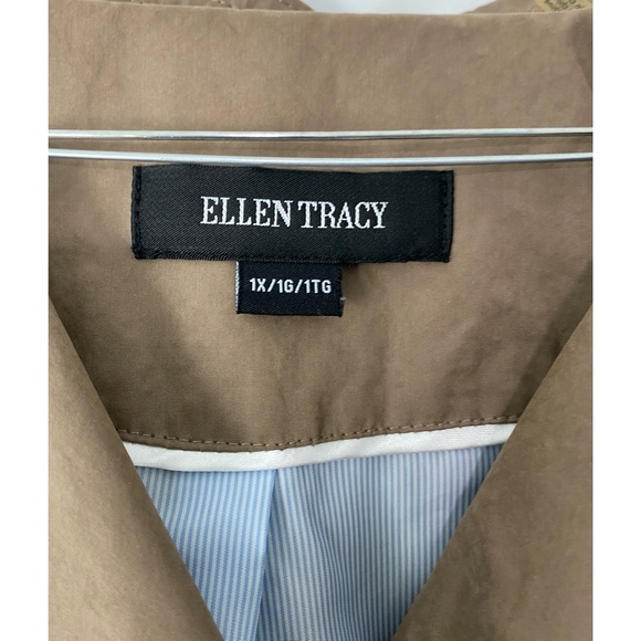 Ellen Tracy Lined and Belted Beige Over Coat/Trench - Picture 3 of 12